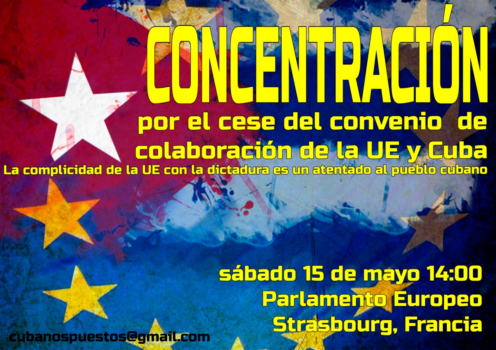 Cubanos en Europa convocan manifestación el el Parlamento Europeo en Strasburgo, Francia