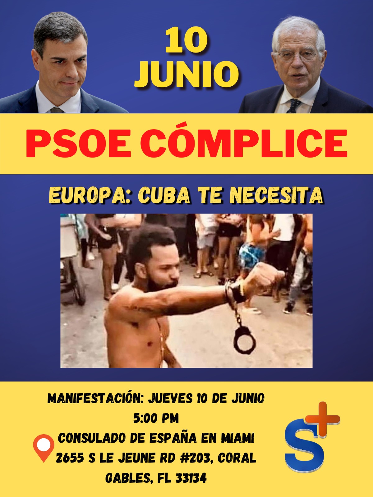 Somos+ convoca protesta contra la complicidad del #PSOE con el régimen de La Habana