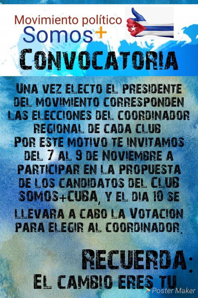 Somos+ Cuba convoca elecciones a su coordinación.